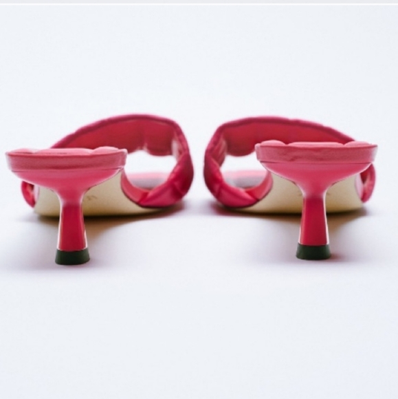 Zara* Heeled Sandal Pink Quilted - Picture 5 of 7